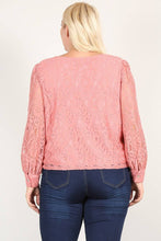Load image into Gallery viewer, Plus Size Long Sleeve Lace Top - CL2101-T