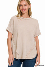 Load image into Gallery viewer, Washed Baby Waffle Short Sleeve Top