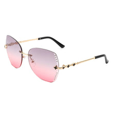 Load image into Gallery viewer, Oversize Rimless Butterfly Rhinestone Fashion Sunglasses