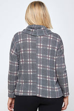 Load image into Gallery viewer, Plus Size Soft French Terry Plaid Top 17668-T