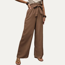 Load image into Gallery viewer, Relaxed But Chic High Waist Tie-Front Wide-Leg Pants