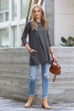 Load image into Gallery viewer, ...SC147248 LONG SLEEVE BOAT NECK FLARED TOP WITH SIDE POCKETS