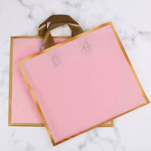 Load image into Gallery viewer, 12"x3"x10" frosted gold border EVA gift bag