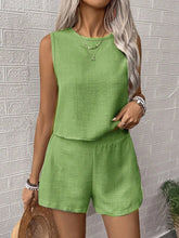 Load image into Gallery viewer, Solid color tank shorts fashion two-piece set