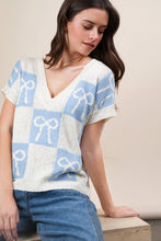 Load image into Gallery viewer, 12W3370N-Bow Grapic Knit Summer Sweater Top
