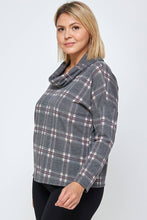 Load image into Gallery viewer, Plus Size Soft French Terry Plaid Top 17668-T