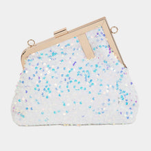 Load image into Gallery viewer, Abstract Metallic Frame Sequin Hand Bag