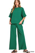 Load image into Gallery viewer, Ribbed Round Neck Tee And Pants Set