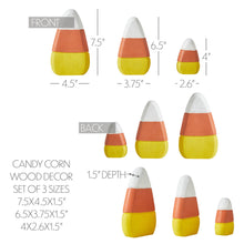 Load image into Gallery viewer, Candy Corn Wood Decor Set of 3 Sizes