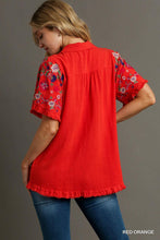 Load image into Gallery viewer, Linen Collared Button Down Shirt With Fray Details