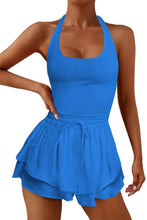 Load image into Gallery viewer, Athletic workout tennis Butterfly ruffle romper