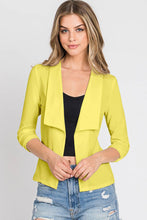 Load image into Gallery viewer, Casual Work Ruched 3/4 Sleeve Open Front Blazer