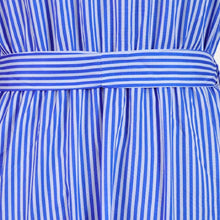 Load image into Gallery viewer, Classic Striped Print Collared Neck Short Sleeve Maxi Dress