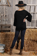 Load image into Gallery viewer, CWTTL1401-P_3/4 SLEEVE WITH NECK STRING DETAILED TOP