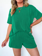 Load image into Gallery viewer, Striped Round Neck Top And Shorts Two-Piece Set