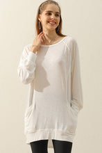 Load image into Gallery viewer, CWTTL1491-P_PLUS SIZED R NECK LONG SLEEVE SLUB LONG KNIT TOP