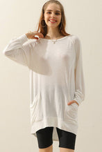 Load image into Gallery viewer, CWTTL1491-P_PLUS SIZED R NECK LONG SLEEVE SLUB LONG KNIT TOP