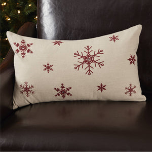 Market Place Natural Snowflake Pillow Cover 20Lx12W
