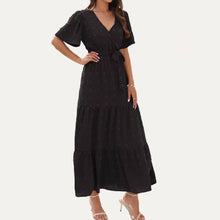 Load image into Gallery viewer, Powerful Women Flowly Swiss Dot Short Sleeve Maxi Dress