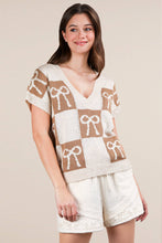 Load image into Gallery viewer, 12W3370N-Bow Grapic Knit Summer Sweater Top