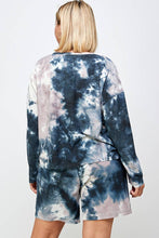 Load image into Gallery viewer, Plus Size Lounge Set Tie Dye Sweatshirt and Shorts