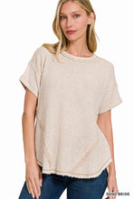 Load image into Gallery viewer, Washed Baby Waffle Short Sleeve Top