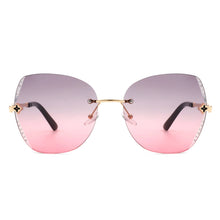 Load image into Gallery viewer, Oversize Rimless Butterfly Rhinestone Fashion Sunglasses