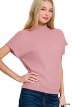 Load image into Gallery viewer, Mock Neck Short Sleeve Sweater