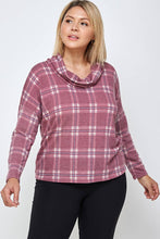 Load image into Gallery viewer, Plus Size Soft French Terry Plaid Top 17668-T