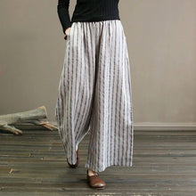 Load image into Gallery viewer, Striped Casual Straight Leg Cropped Trousers