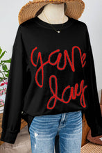 Load image into Gallery viewer, Fashion-W Tinsel Game Day Drop Shoulder Graphic Sweatshirt