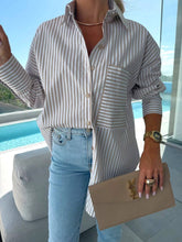 Load image into Gallery viewer, Stylish Casual Buttoned Stripe Print Shirt