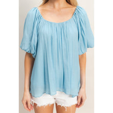 Load image into Gallery viewer, Gathered Puff Sleeve Blouse