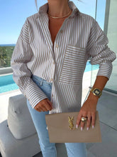 Load image into Gallery viewer, Stylish Casual Buttoned Stripe Print Shirt