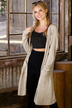 Load image into Gallery viewer, CWOCAL529_Long Sleeve Casual Open Front Long Cardigan