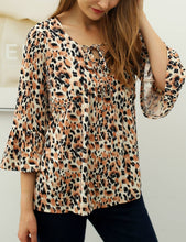 Load image into Gallery viewer, CWTTL1401-P_3/4 SLEEVE WITH NECK STRING DETAILED TOP