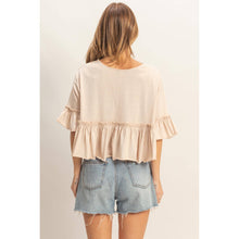 Load image into Gallery viewer, V-Neck Ruffle Hem Top