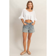 Load image into Gallery viewer, V-Neck Ruffle Hem Top