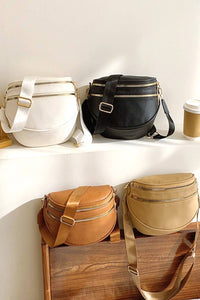 ..SI-26490 Vegan Leather Multi Pocket Crossbody Bag