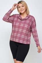Load image into Gallery viewer, Plus Size Soft French Terry Plaid Top 17668-T