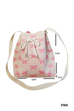 Load image into Gallery viewer, Coquette Bowknot Ribbon Pattern Crossbody Bucket Bag