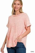 Load image into Gallery viewer, Washed Baby Waffle Short Sleeve Top