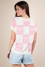 Load image into Gallery viewer, 12W3370N-Bow Grapic Knit Summer Sweater Top