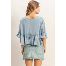 Load image into Gallery viewer, V-Neck Ruffle Hem Top