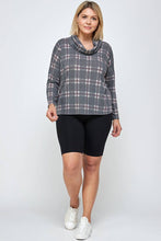 Load image into Gallery viewer, Plus Size Soft French Terry Plaid Top 17668-T