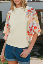 Load image into Gallery viewer, Fashion-W Floral Patchwork Half Batwing Sleeve Blouse
