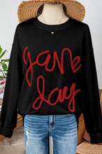 Load image into Gallery viewer, Fashion-W Tinsel Game Day Drop Shoulder Graphic Sweatshirt
