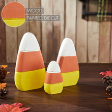 Load image into Gallery viewer, Candy Corn Wood Decor Set of 3 Sizes