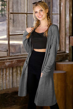 Load image into Gallery viewer, CWOCAL529_Long Sleeve Casual Open Front Long Cardigan
