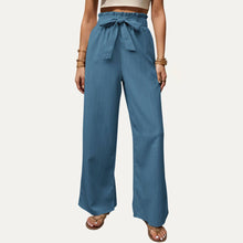 Load image into Gallery viewer, Relaxed But Chic High Waist Tie-Front Wide-Leg Pants